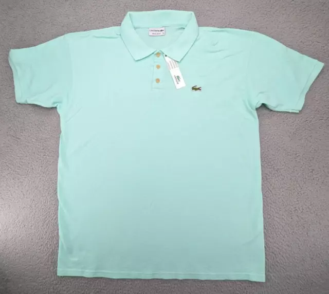 $95 Lacoste Mens XL Size 6 Aqua Classic Fit 100% Cotton Pique Polo Shirt Logo