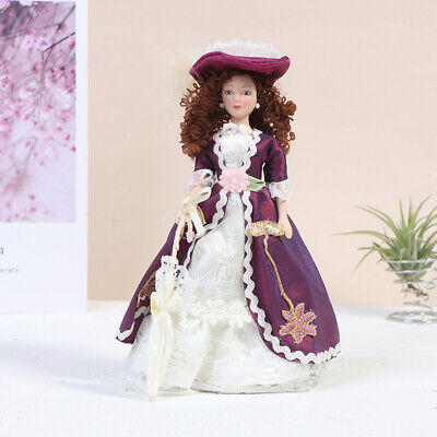 1:12 Dollhouse miniature bambole di porcellana casa delle bambole elegante sig 