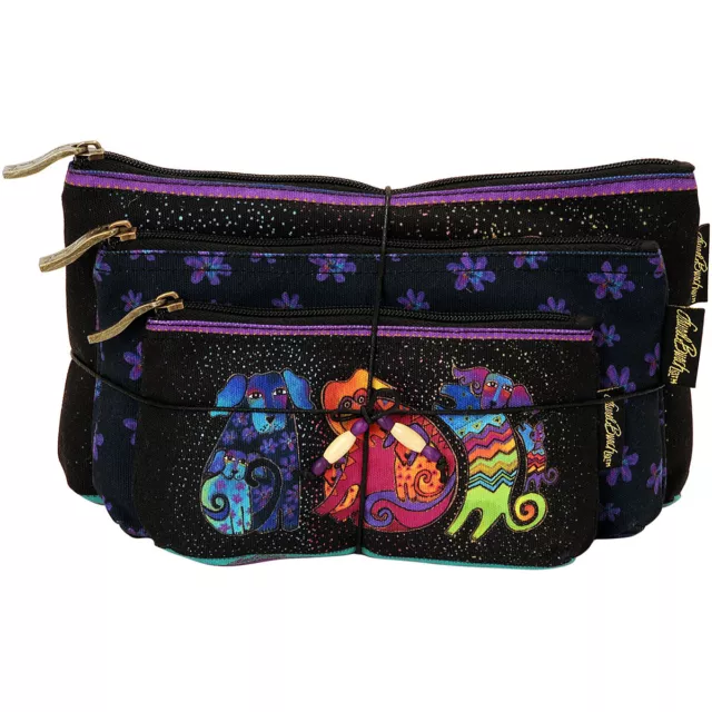 Laurel Burch Cosmetic Bags 3/Pkg-Dogs & Doggies LB5335