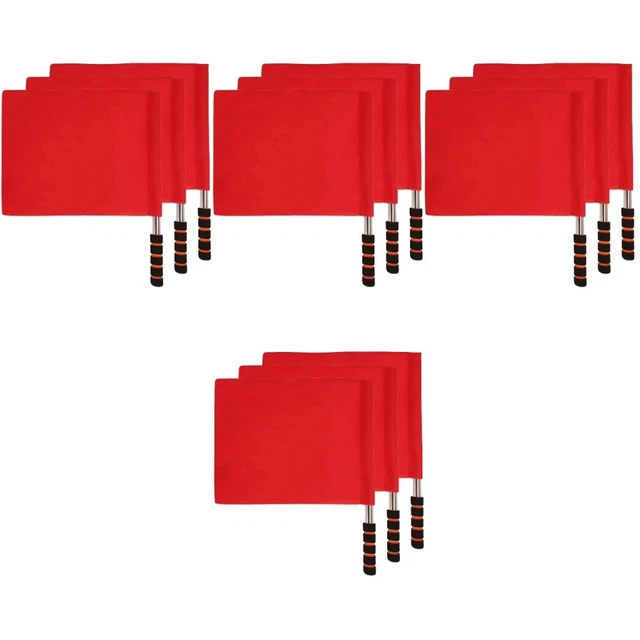 12 pcs Football Flags Party Sports Referee Flags Soccer Referee Flags