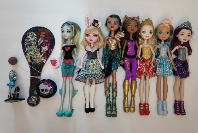 Monster High Ever After High Doll Lot Of 7 Dolls