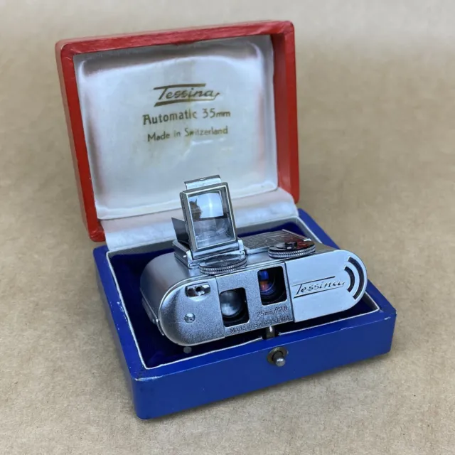 Tessina Automatic 35mm Subminiature Camera W/ Original Box & Manual 2