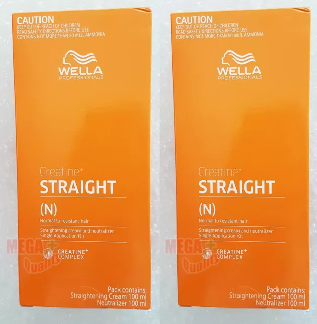 2 x WELLA WELLASTRATE Permanent Straight System Hair Straightening Cream INTENSE