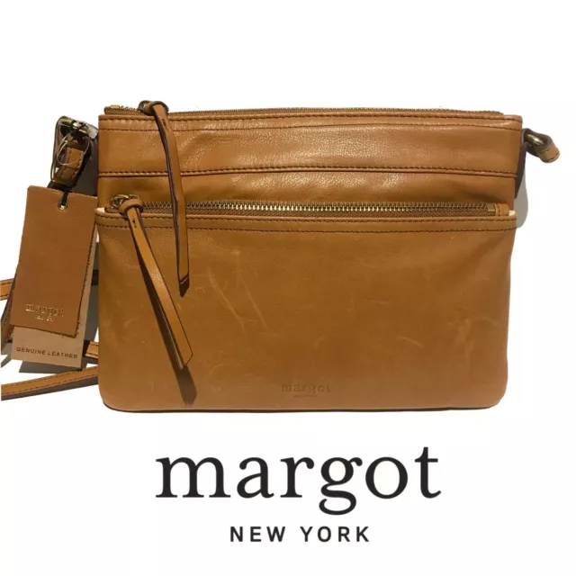 NEW* MARGOT NEW YORK Cognac Chevron Backpack