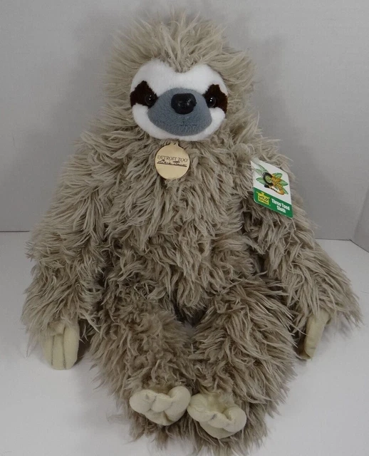 WILD REPUBLIC THREE Toed Sloth Plush 17" Detroit Zoo NWT £19.51
