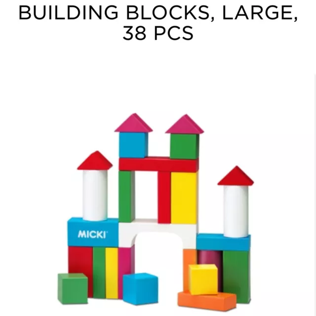 Rainbow Building Blocks Stacking Wooden Kids Homeschooling Educational Toys BNIB