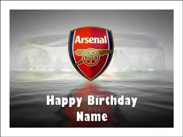 Arsenal FC Soccer Cake Topper Edible Birthday Cake Decoration