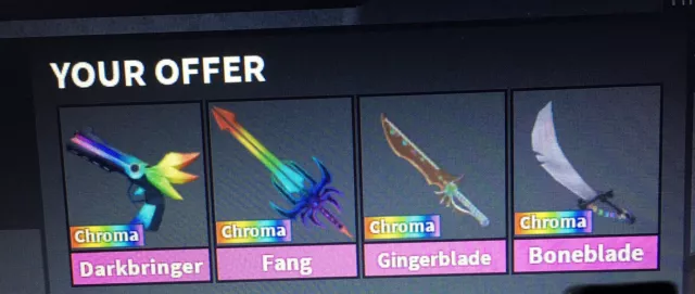 Chroma Gingerblade Murder Mystery 2 Roblox, Video Gaming, Gaming  Accessories, In-Game Products on Carousell