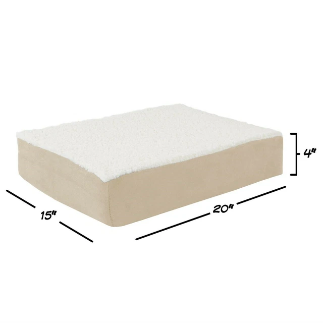 Orthopedic Dog Bed Memory Foam Cozy Sherpa 20 x 15 x 4 Washable Cover 2