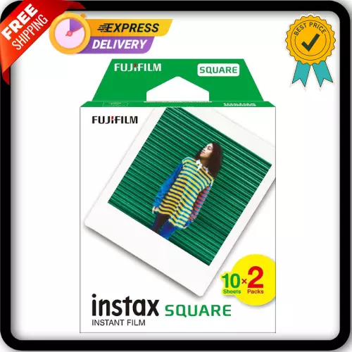 Fujifilm Instax "SQUARE" Film 20 Shot Pack, White Border Contains 2 X 10 Shot UK