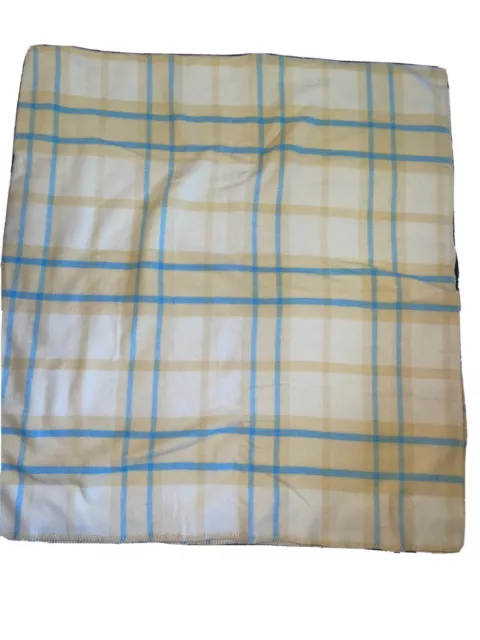 EDDIE BAUER HOME WOOL BLANKET LN yellow/blue plaid 86X90 full/queen warm classic