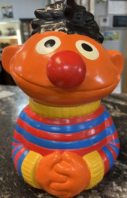 Vintage Ernie Ceramic Cookie Jar, Sesame St, Muppets stamped 973