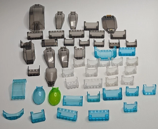 LEGO Windscreen Windshield Lot Trans Translucent Large Small Mix City 49pcs