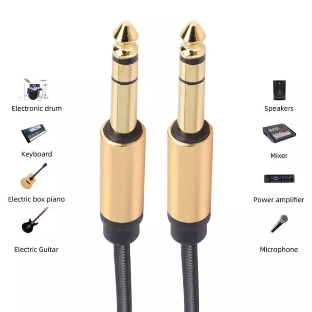 6.5mm Male to Male Audio Cable 1.8M for Guitar Mixer Speaker