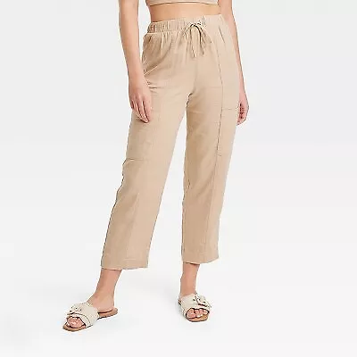 Women's High-Rise Pull-On Tapered Pants - Universal Thread Tan S