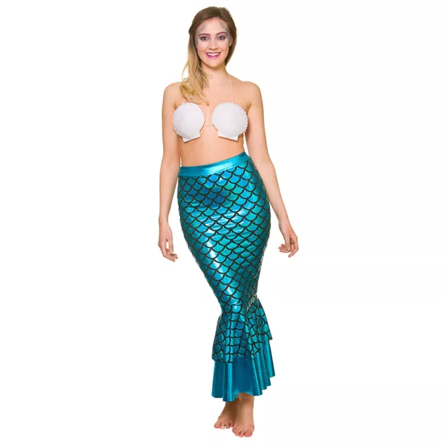 Little Mermaid Skirt Womens Fancy Dress Costume Ariel Sea Creature Adult Hawaii