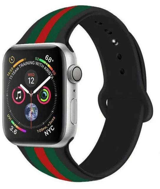 Apple Watch sports strap Silicon Band Gucci Design bracelet 42-44mm uk