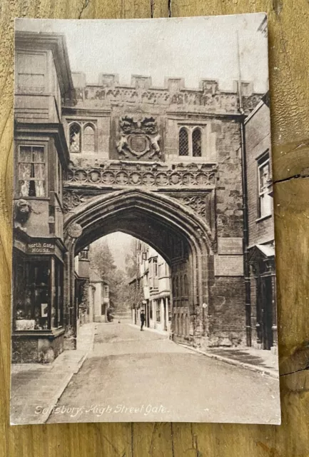 Vintage Frith photo postcard-High Street Gate Salisbury Wiltshire. Unused