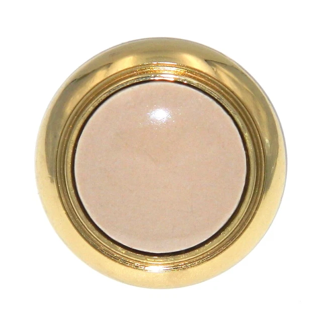 Bouton d'armoire Amerock BP76244-AL3 laiton poli 1/4" avec centre amande 2