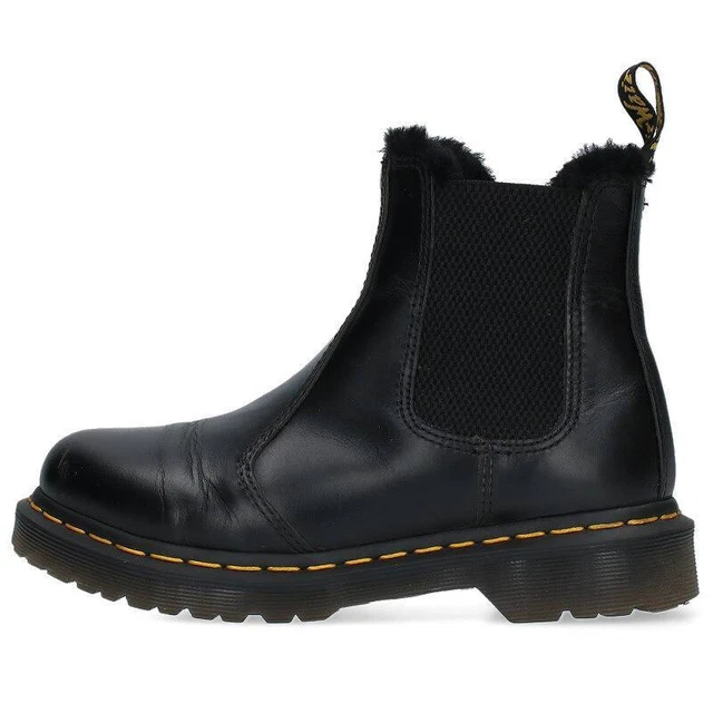 Dr.Martens Size 6 2976 LEONORE Side Gore Fur Boots black 515032 bb169 B No.4907