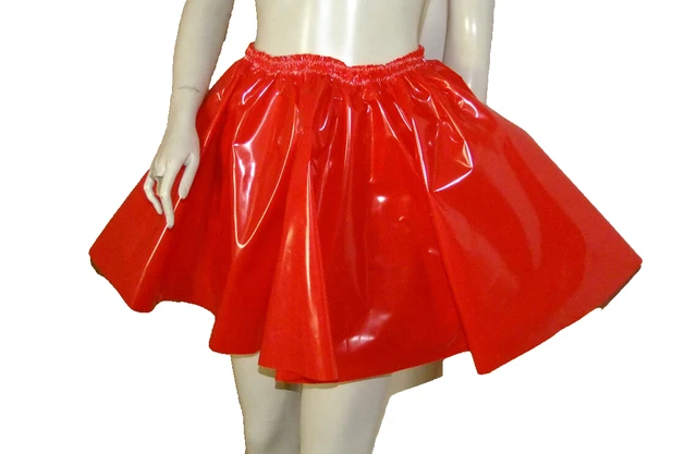 PVC SKIRT SKATER Plastic Circle Mini Vinyl Roleplay Costume BDSM