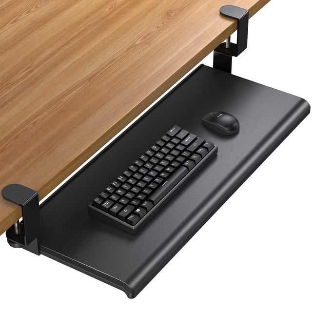HUANUO Keyboard Tray Under Desk with C Clamp-Large Size, Steady Slide Keyboar...
