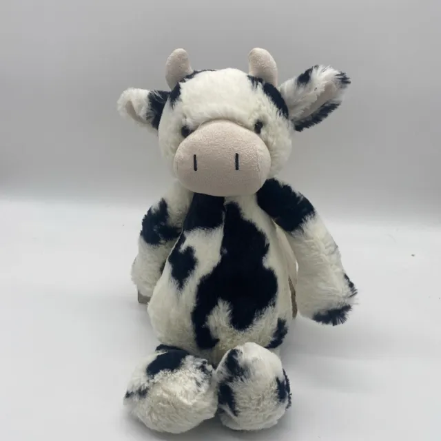 Jellycat London Bashful Cow 12" Plush Black & White Stuffed Animal Calf