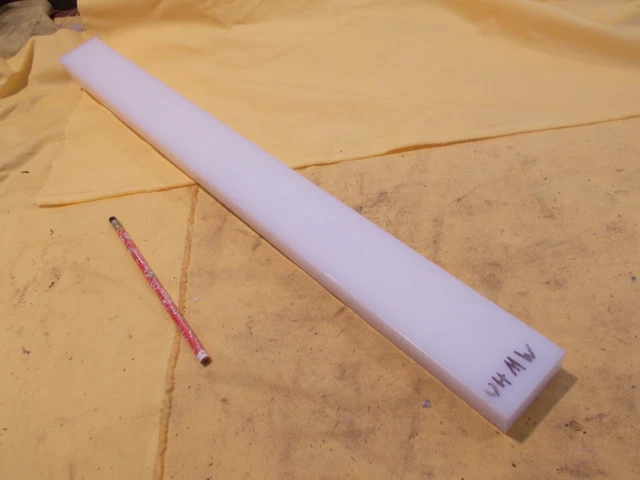 NATURAL UHMW BAR machinable plastic flat sheet stock 1" x 2" x 24"