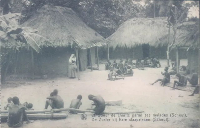 Belgian CONGO mission sleeping disease hospital view 1910s PC