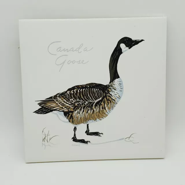 Screencraft Hand Painted Canada Goose 6x6 Vintage Tile Signed Howard New Trivet