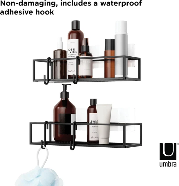 UMBRA CUBIKO NESTED Caddy NonDamaging Rust Resistant Shower Bin (Set 2