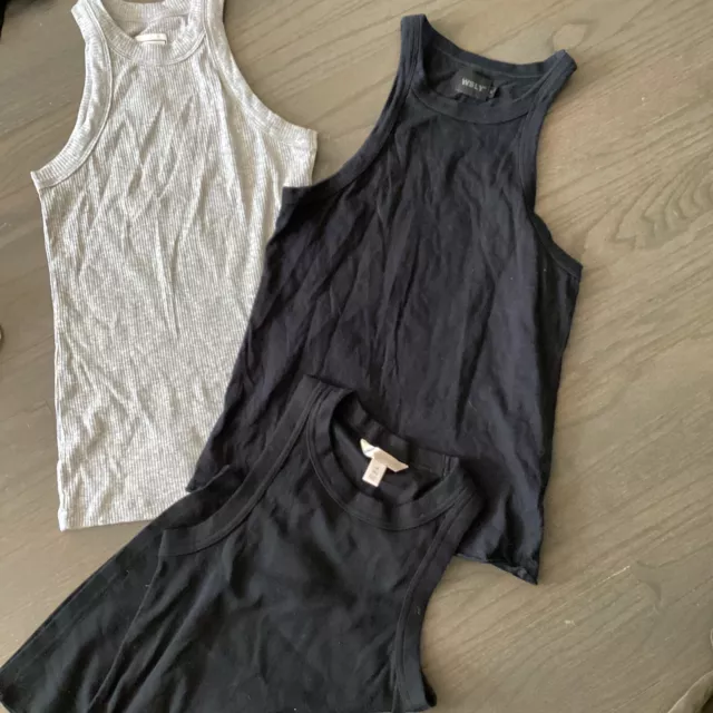 WSLY  / Banana Republic Womens Tank Tops Black Gray Size Medium Lot 3