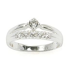 Bague En Argent 925 Rhodié Taille 54 - 11 Diamants Cz Multicolores Dolly-Bijoux Neuf Avec Étiquette