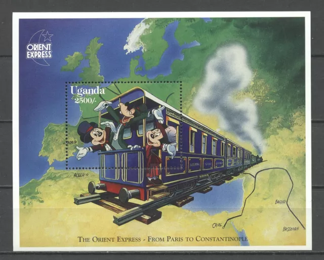 Walt Disney, Eisenbahn, Railways - Uganda - 1 Bl. ** MNH 1996