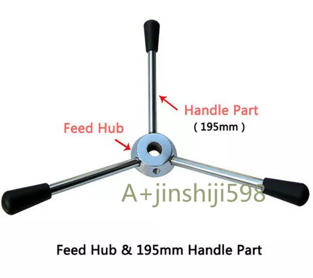 Set CNC Drill Press Machines Parts - Feed Hub Wheel + 3pcs 195mm Handle Parts
