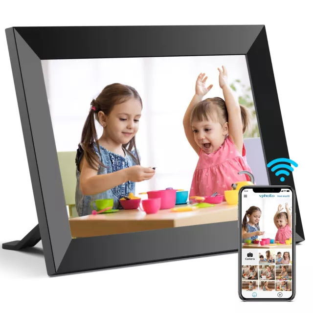 10 Inch Digital Photo Frame Electric Picture Frame WiFi IPS Touch Screen Black