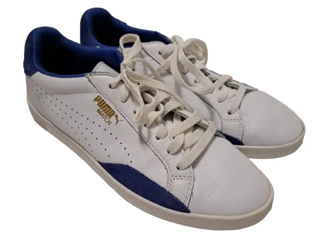 Puma Women's Match Lo White and Blue Sneaker Size 8 Women’s