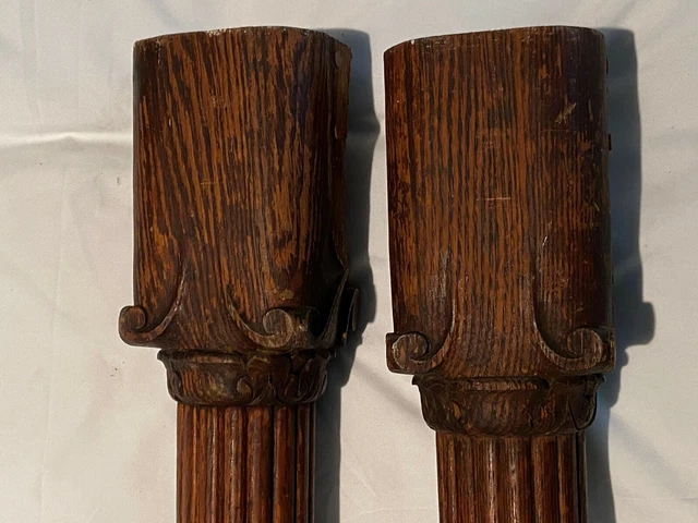 Late 19Th Century Carved Oak Architectural Salvage  Elements - Pair 5