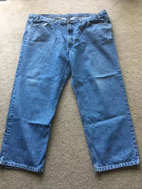 Full Blue Mens 50 x 30 Big & Tall Denim Jeans Medium Wash Straight Leg