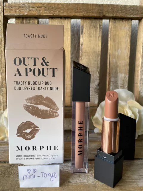 New Morphe Out & A Pout TOASTY NUDE Lipstick & Lip Gloss Duo NEW