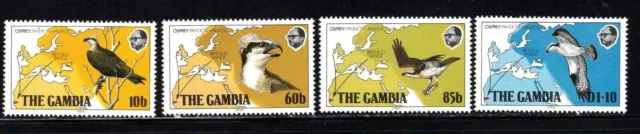 Gambia stamps #485 - 488, MNHOG, XF, complete topical set, Birds, SCV $18.50