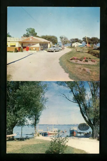 Wisconsin WI postcard Fond du Lac, Valley Motel hotel Lake Winnebago chrome