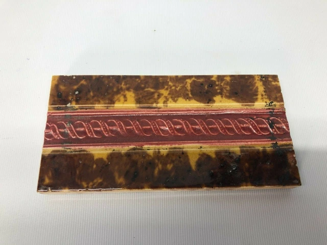 VINTAGE MINTON BORDER CERAMIC TILE 6 x 3 inches