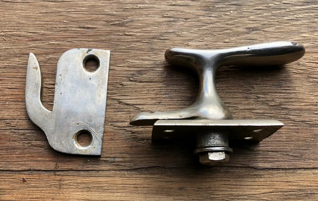 Vintage NOS Ice Box Refrigerator Latch + Keeper Silver Tone