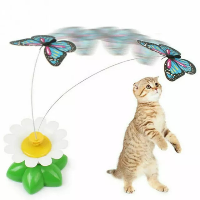 Fun Pet Electric Rotating Butterfly Toy For Cat Teaser Training Interactive Toys
