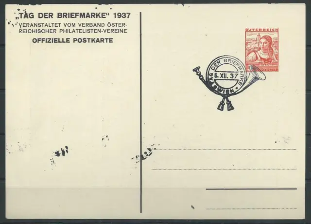 Österreich GA-Karte Tag der Briefmarke 1937 #1052692