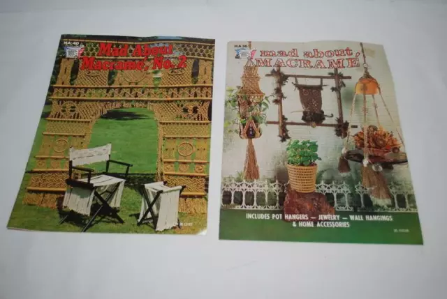 Vintage Mad About  Macrame Books Vol 1 & 2 Patterns Make Jewelry Wall Hangings