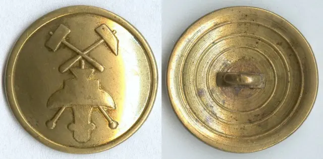 Knopf Bergbau Kaiserreich um 1880 Uniform button bottone 24mm gelb RAR!