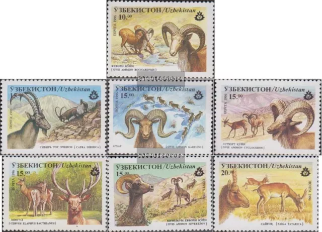 Usbekistan 107-113 (kompl.Ausg.) postfrisch 1996 Paarhufer