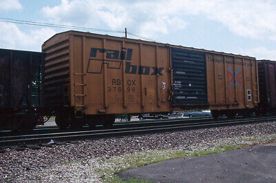 Railroad Slide - Rail Box RBOX #37696 Box Car 1992 Elmhurst Illinois Freight